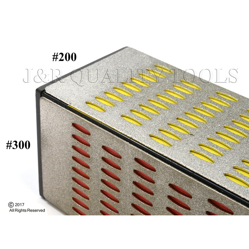 4 Sided Sharpening Stone Diamond Hone Block Kitchen Knife Sharpener