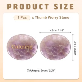PATIKIL Natural Thumb Worry Stone, 1.8"x1.5" Oval Crystal Stone with Inspirational Words, Pocket Rock Anxiety Crystals for Women Stress Gifts Meditation, Purple(Style 18)