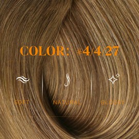 Easyouth Sew in Hair Extensions Human Hair Balayage Natural Human Hair Weft Extensions Dark Brown Fading to Caramel Blonde Mix Brown Balayage Long-Lasting Sew in Extensions non Damage 20In 100G