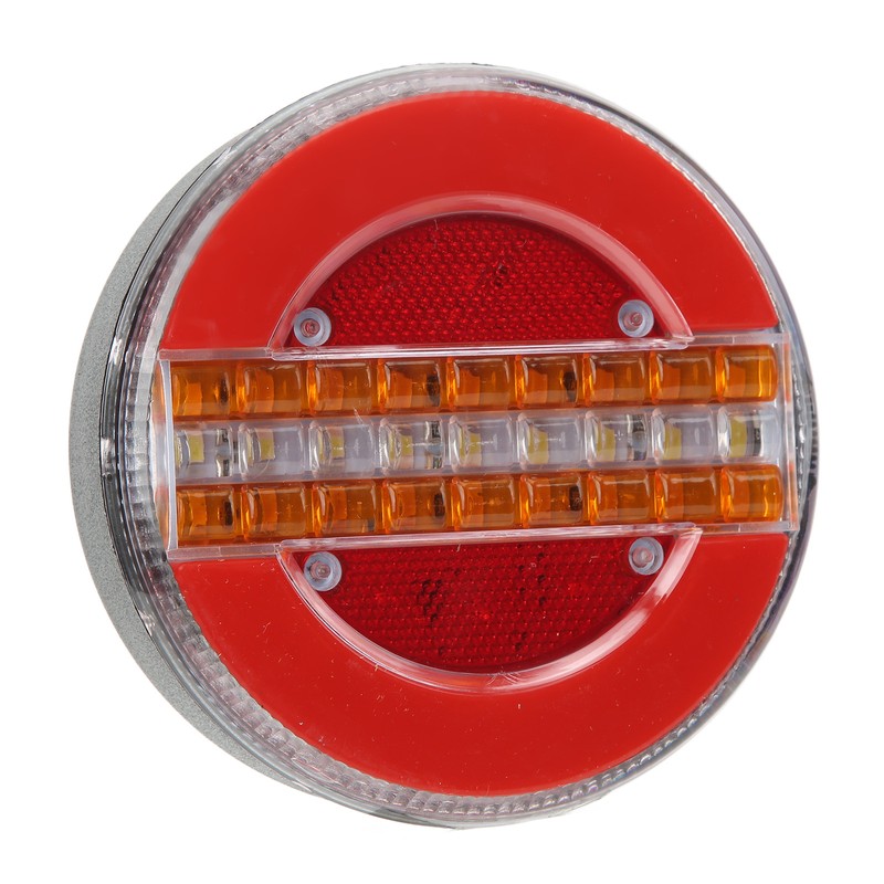 LED Round Trailer Tail Light 1200LM Stop Brake Turn Reverse