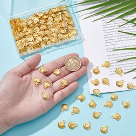 UNICRAFTALE 150Pcs Shell Shape Charms Golden Sea Shell Charms Beach Shells Charm Summer Ocean Pendant Decor Ocean Life Sea Animal Pendants for DIY Bracelets Necklaces Earrings Making