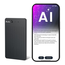 AI Voice Recorder, Transcribe & Summary Voice Recorder with Playback, Digital Voice Recorder Supporting Real-Time Translation in 59 Languages, Audio Recorder for Lectures, Meetings, 64GB Memory