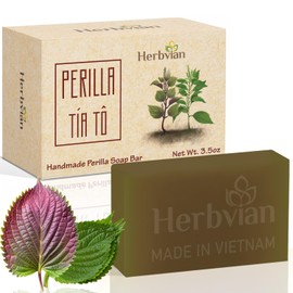 Perilla Tía Tô Soap Bar, Soap For Face and Body, Back Acne Body Soap, Anti-Acne Cleansing Healthy Skin, Mosquito Repellent Soap, Soap for Men, Women, Teen and All Skin Types