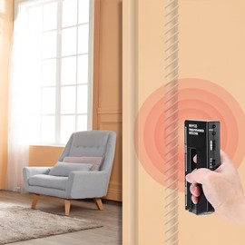 High-Sensitivity Wall Scanner & Metal Detector - Adjustable Alert for Pipes and Wires - Multifunctional Stud Finder for Adults - Durable Plastic Design (Black, Model WPP123)