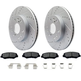 HICKS Front Brake Pads Brake Rotor Fit for 2003-2007 Honda Accord (2.4L ONLY), 2002-2004 Honda CR-V, 2003-2011 Honda Element