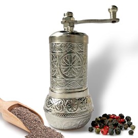 Molinillo de pimienta, molinillo de especias manual, molinillo de hierbas, molinillo de pimienta, molinillo de frijoles de café (plata)