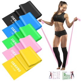 1.5M Resistance Bands, Exercise Bands with 5 Resistance Levels, Long Stretch Bands Set for Men & Women, Workout Resistance Bands for Yoga Pilates Gym Fitness Muscle Building Strength Training