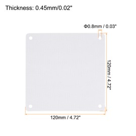 MECCANIXITY 6PCS PC Dust Filter, 120x120mm PVC Computer Case Cooler Dustproof Mesh Cover Fan Grills for Computer Chassis Speakers, White