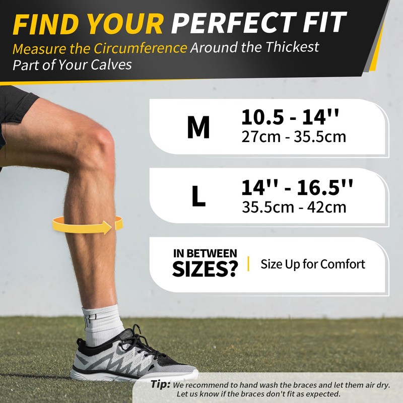 CAMBIVO Calf Support 2 Pack, Adjustable Calf Compression Sleeve Men