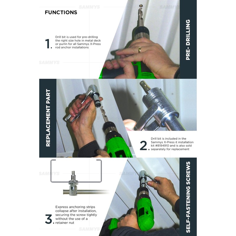 Sammys 8152910-25 25/64 in. Drill Bit for Sammys X-Press IT