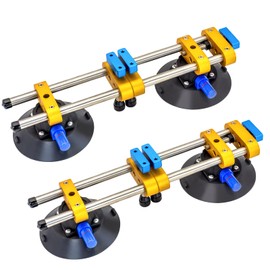 HIGHTOP 2PCS 6 inch Stone Seamless Seam Setter With Vacuum Suction Cups For Seam Joining Leveling,Solid Countertop Installation Tool for Quartz slabs ，Granite, Stone, Marble,Tile Gap Regulator Yellow