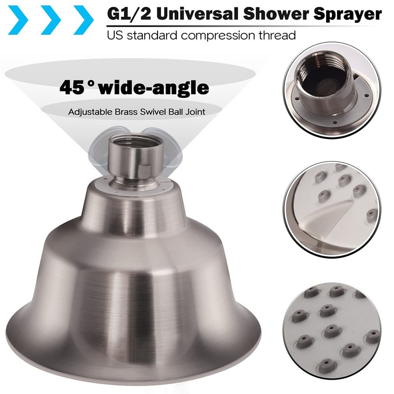 KAPHOME Double Shower Head with Shower Shut-Off Valves,2 Shower Head