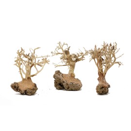 Bonsai Driftwood 3X Mini Aquarium Tree 3BS (3.5 Inch Height) Natural, Handcrafted Fish Tank Decoration | Easy to Install,3.5 inch (Pack of 1)