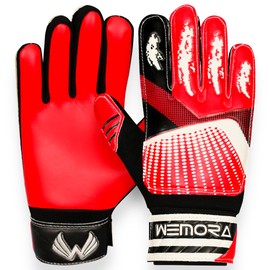 WEMORA Soccer Goalie Gloves for Kids Youth Junior Boys 4mm Anti Slip Latex Palm Grips Football Goalkeeper Gloves