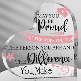 Yulejo Nurse Gifts for RN Christmas Nurses Gifts for Women Nurses Week Gifts Nurse's Day Appreciation Gift Crystal Table Centerpieces Nursing Keepsakes Paperweight for Doctor (Love,4.7 x 4.7 Inch)