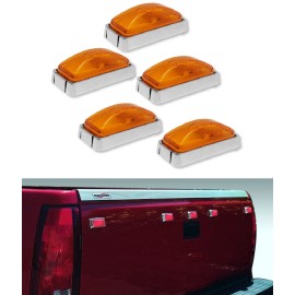 Neutron Motorsports 5pcs OBS Chevy GMC 3500 C30 Dually Tailgate Light Amber Lens Chrome Base 88-00