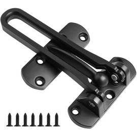 ZiYuya Door Chain Lock for Front Door, Stainless Steel Swing Bar Door Guard Lock, Security Sliding Door Bolt Chain Lock for Home Apartment Hotel Dormitory (Black)