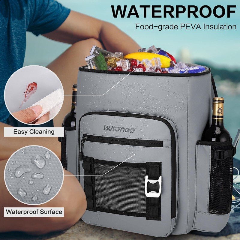 Hulongo Large 52cans Waterproof Insulated Cooler Backpack for Men &