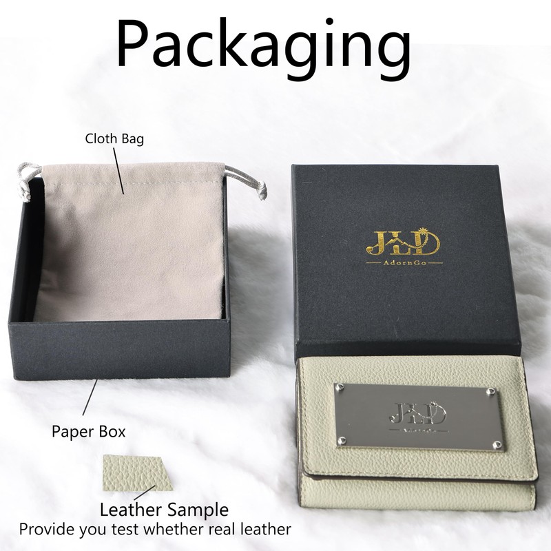 JLDAdornGo Wallet for Men RFID Slim Trifold Genuine Cattle Leather