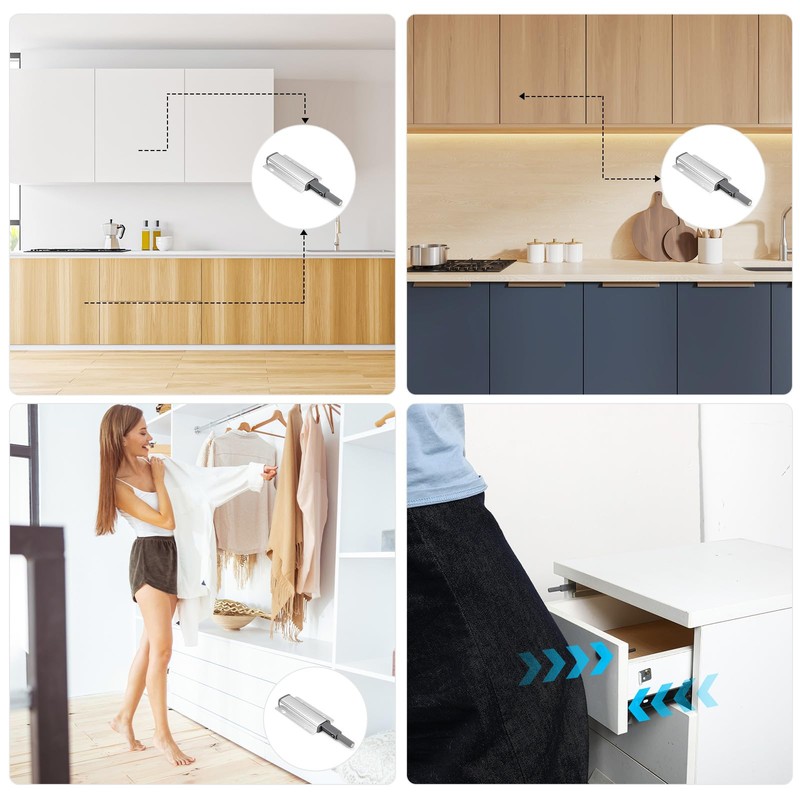 Mudder 10 Pcs Cabinets Latches Magnetic Push Catch to Open