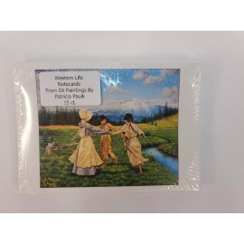Patricia Paulk BLANK Notecards & Envelopes 18 Pk. Oil Paintings  1800's American West  5" x 7"