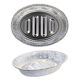 eDayDeal Disposable Turkey Roasting Pans Extra Large, Heavy-Duty Aluminum Foil | Deep, Oval Shape for Meat, Chicken, Roasts, Ribs, Cooking | Recyclable (8)