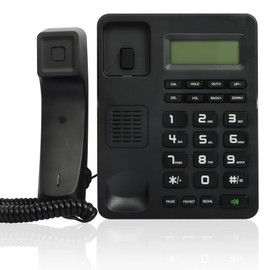Uvital Corded Landline Phones for Home/Hotel/Office, Desk Corded Telephone with Display and Adjustable Volume, Support Music on Hold, Speakerphone, DND and Calculator Function