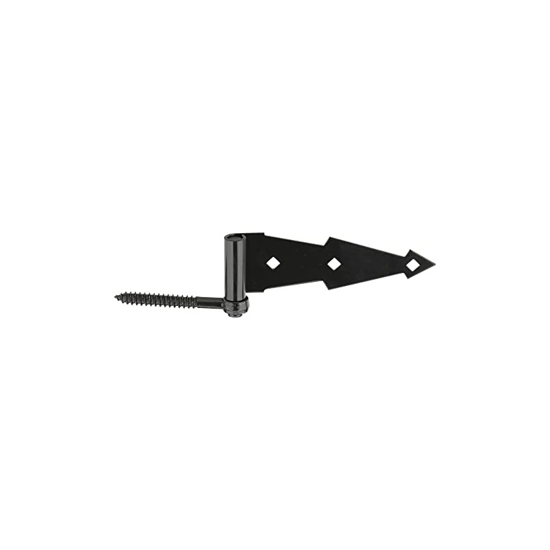 National Hardware N165-464 V844 Ornamental Screw Hook/Strap Hinges in Black,