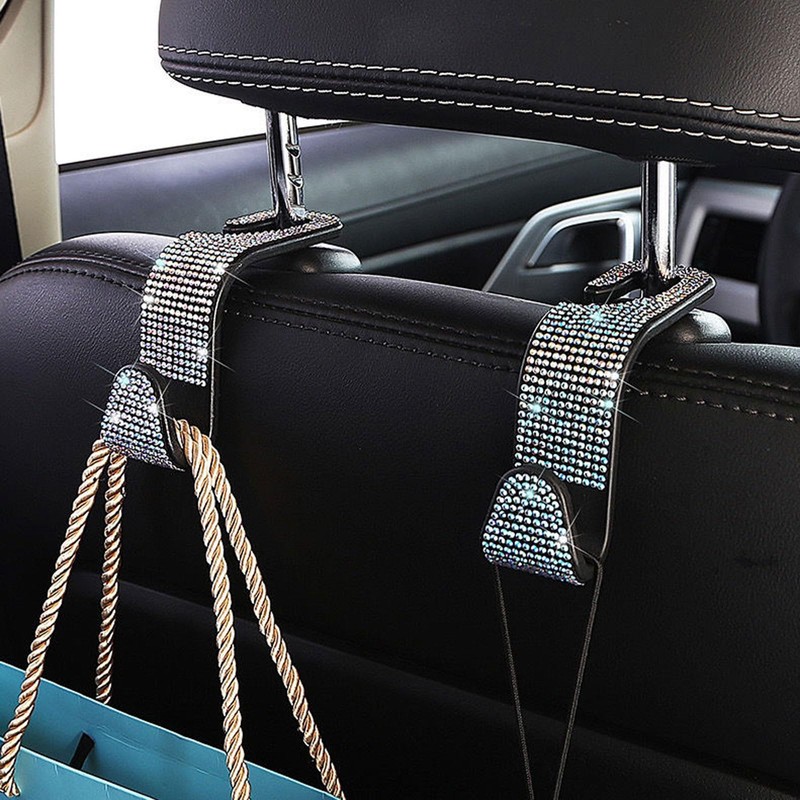 10 Pcs Bling Car Interior Accessories，Universal Car Seat Headrest Hook，Bling