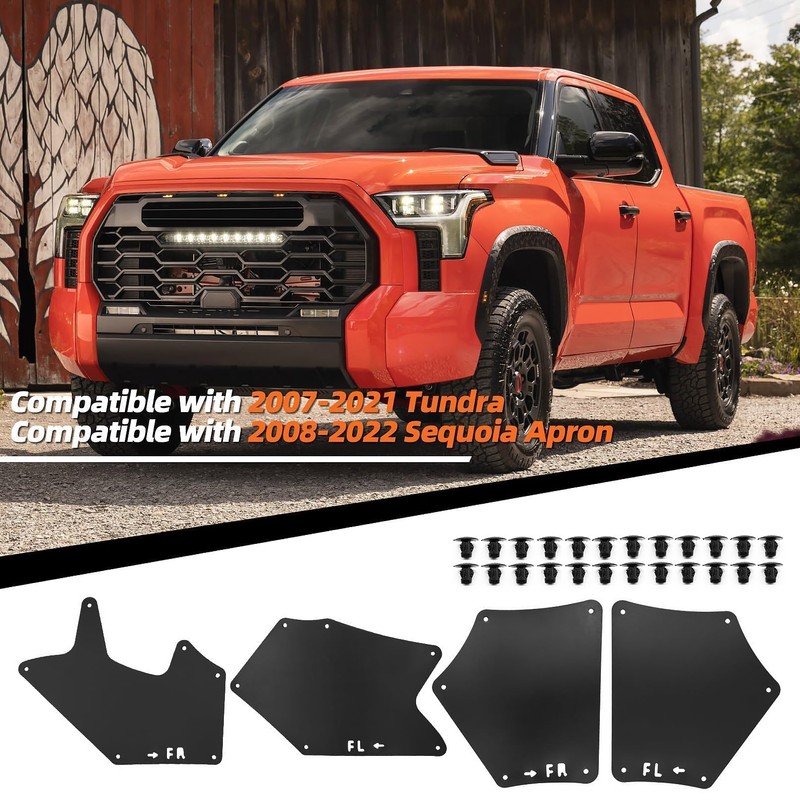 Aspaton Front Splash Guards Fender Liner Shields w/Clips Compatible with