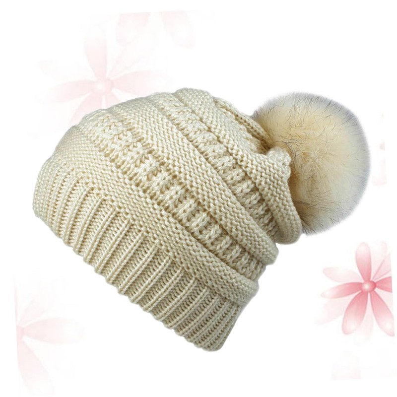 TOVINANNA Warm Knitted Women's Hat Beanie for Stylish Plush Ball