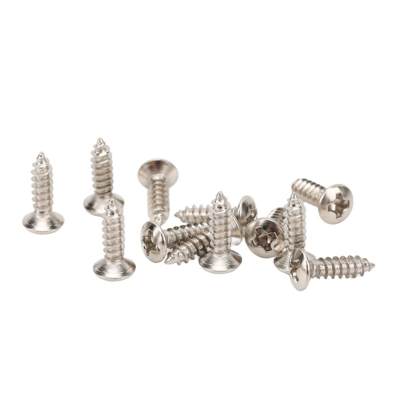 100PCS Guitar Pickguard Screws Metal Guard Plate Mounting Screw Electric