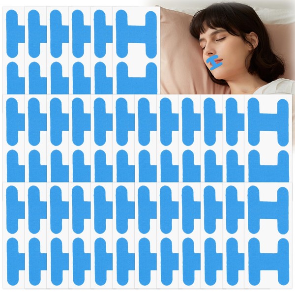 VBXPOU Mouth Tape Pack of 60 Mouth Plasters Sleeping Anti Snoring H-shaped Mouth Band Nose Breathing for Preventing Aid Against Snoring