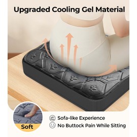 Airllantry Large Seat Cushion, Dual-Layer Gel & Memory Foam Office Chair Cushion for Long Sitting, Keep Cooling & Soft 19.7 inch Seat Pad for Office Chairs