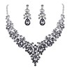 Ever Faith Women's Crystal Bridal Banquet Floral Leaf Teardrop Necklace