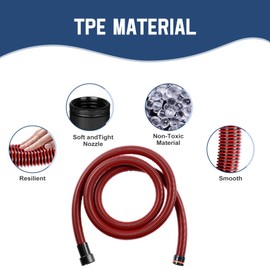 Donhallstar 1/4 Inch Dust Extractor Hose ，Shop Vac Hose Kit with 6 Adapters Compatible with Most Brands for Home and Shop Vacuums System -Red (16 FT)