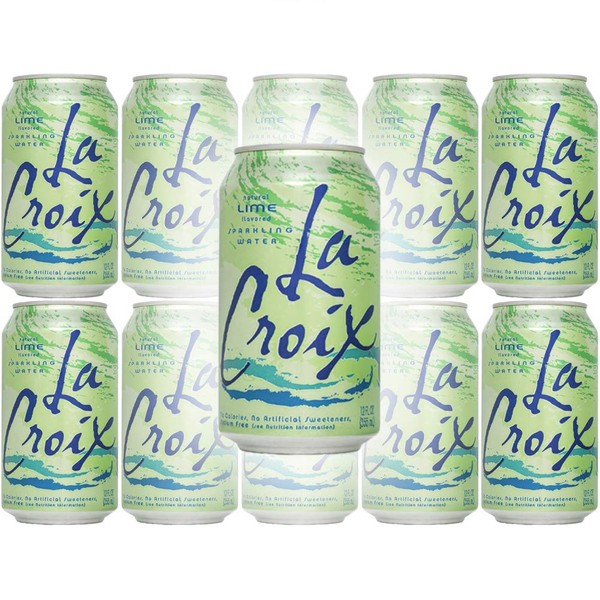 La Croix Lime Naturally Essenced Flavored Sparkling Water, 12 Ounce Can (Pack of 10, Total of 120 Ounces)