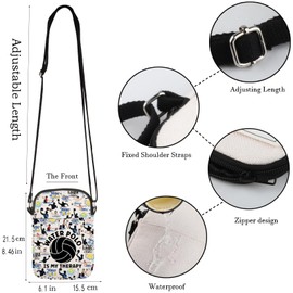 WCGXKO Water Polo Messenger Bag Swimming Player Gift Water Polo Is My Therapy Zipper Crossbody Bag (WATER POLO CR)