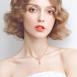 Smiley Face Pendant Necklaces for Women Y2k Preppy Stuff Happy Lightning Bolt Heart Star Small Dangle Chokers Trendy Aesthetic Cute Colorful Gold White Red Pink Yellow Blue Jewelry Hypoallergenic Gift