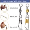 JSHANMEI 150PCS Fishing Swivels Barrel Swivels with Safty Snaps Fishing