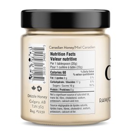 Drizzle White Raw Honey - All Natural Pure Raw Honey, Unfiltered & Unheated, Use in Tea & Coffee, Sugar Substitute, Certified Kosher - 13.2 oz Jar (375 g)