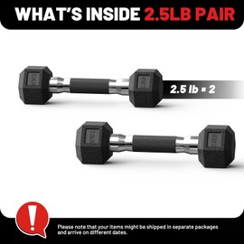 PAPABABE Hex Dumbbell Set of 2, 2.5 lb dumbbells pair, 2.5 Pound Weight Dumbbells for Women & Men, Hand Weights for Strength Training, Free Weights,pesas para ejercicios (2.5 Pair)