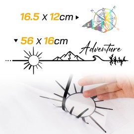 BETESSIN Adventure Sticker Car Compass Sticker Reflective Car Sticker Windscreen Sticker for Motorhome Caravan Wall Window Motorcycle Suitcase Bicycle