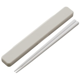 Skater Chopsticks and Case Set for Adults, Antibacterial, 7.1 in (18 cm), No Clattering Sound, Made in Japan, Matte Gray ABC3AG-A