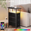 TRIFEBLE End Table with Charging Station, Narrow Side Table with