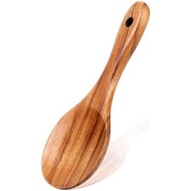 Natural Wooden Rice Spoon Non-stick Rice Paddle Rice Scooper Rice Serving Spoon Rice Spatula for Rice Potato Salads,Wooden Serving Spoons 7 inch Serving Utensils for Kitchen and Dining