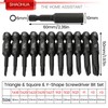 12PCS Triangle Bit Set TA18-27, Square Drive Bits #1#2#3, Triwing