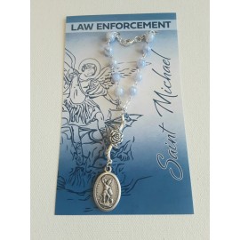 WJ Hirten St. Michael Rosary Beads, 4", Made in the U.S., Patron of the Armed Forces