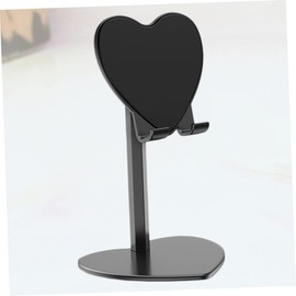 Operitacx Heart Shaped Metal Desktop Tablet Support Flexible Phone Bracket for Home Office Durable and Shockproof Design Compatible with All Devices Black