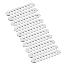 uxcell 10Pcs Adjustable Flat Mending Plate Support with Slot, 3.54 x 0.75 Inch Stainless Steel Slotted Straight Brace Brackets for Wooden Furniture, Silver